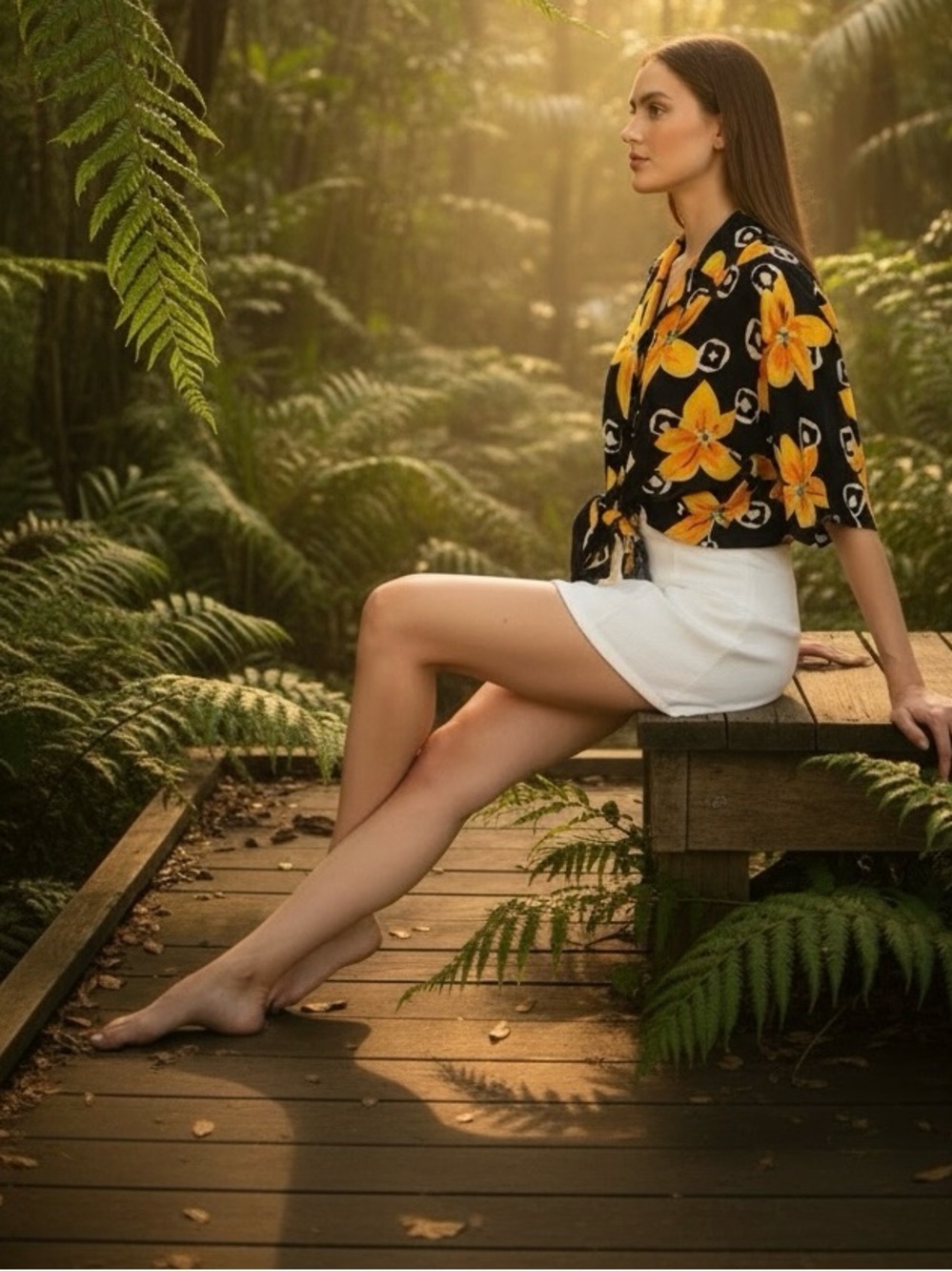 Vibrant Floral Tie-Front Shirt - Picture 2 of 9